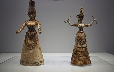 Minoan snake goddess figurines