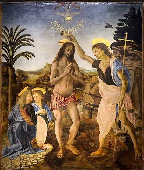 The Baptism of Christ (Verrocchio and Leonardo)