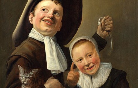 A Boy and a Girl with a Cat and an Eel