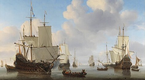 Dutch Ships in a Calm Sea